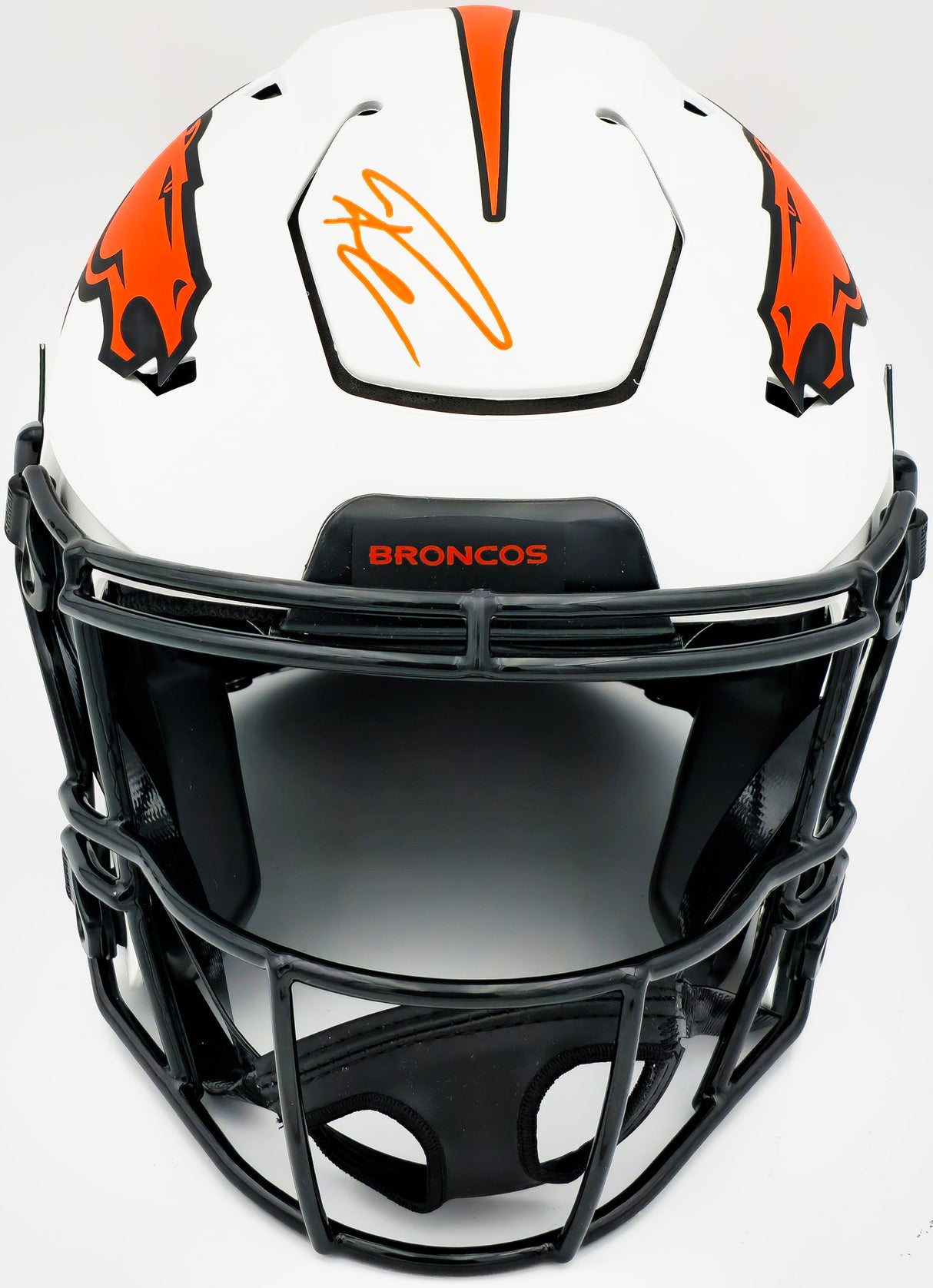 Russell Wilson Autographed Denver Broncos Lunar Eclipse White Full Size Authentic Hyper Speed Flex Helmet Fanatics Holo Stock #227934