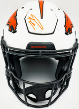 Russell Wilson Autographed Denver Broncos Lunar Eclipse White Full Size Authentic Hyper Speed Flex Helmet Fanatics Holo Stock #227934