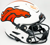 Russell Wilson Autographed Denver Broncos Lunar Eclipse White Full Size Authentic Hyper Speed Flex Helmet Fanatics Holo Stock #227934