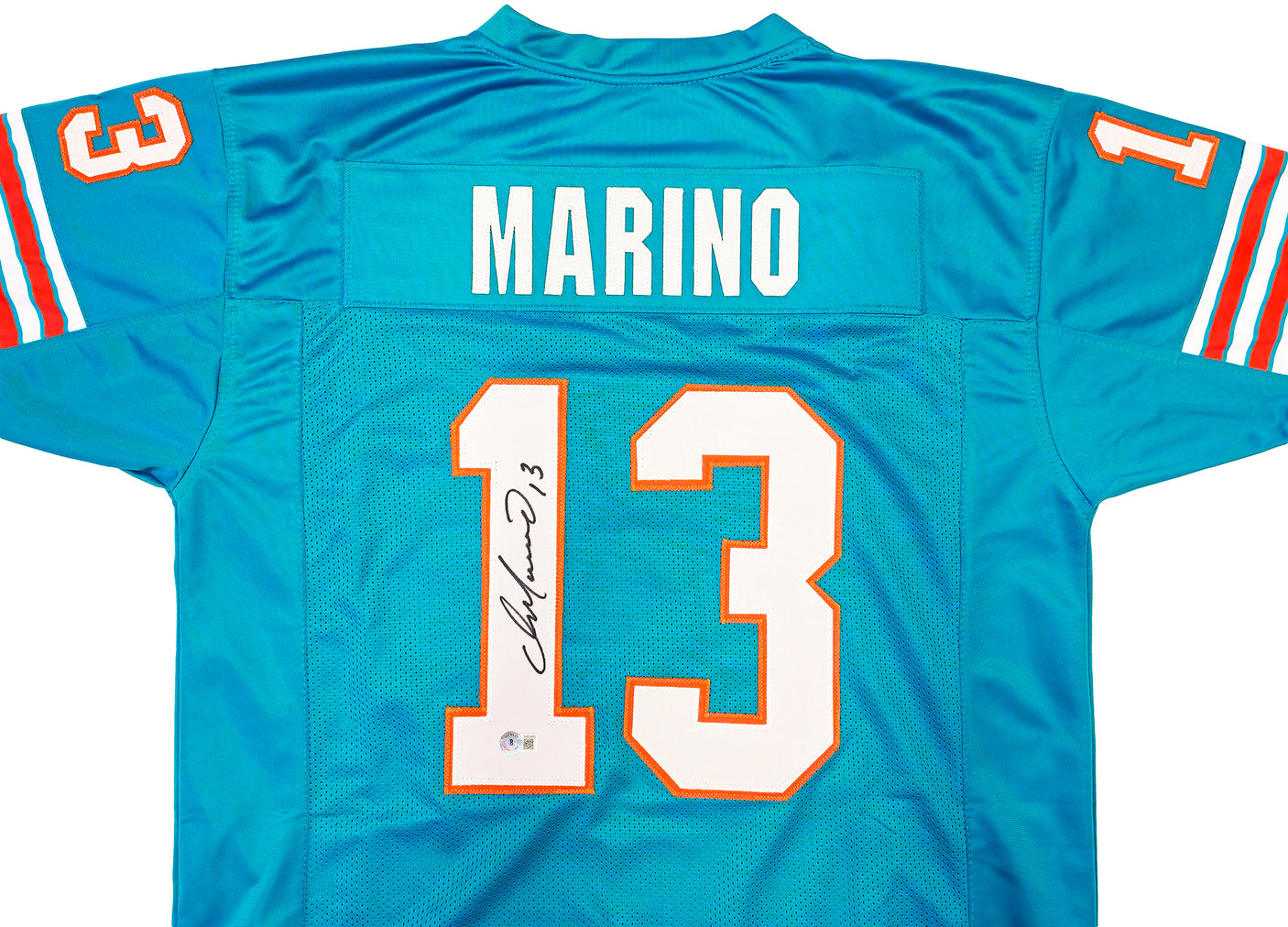 Miami Dolphins Dan Marino Autographed Teal Jersey Beckett BAS QR Stock #227329