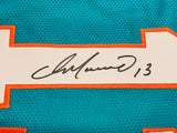 Miami Dolphins Dan Marino Autographed Framed Teal Jersey Beckett BAS QR Stock #265447
