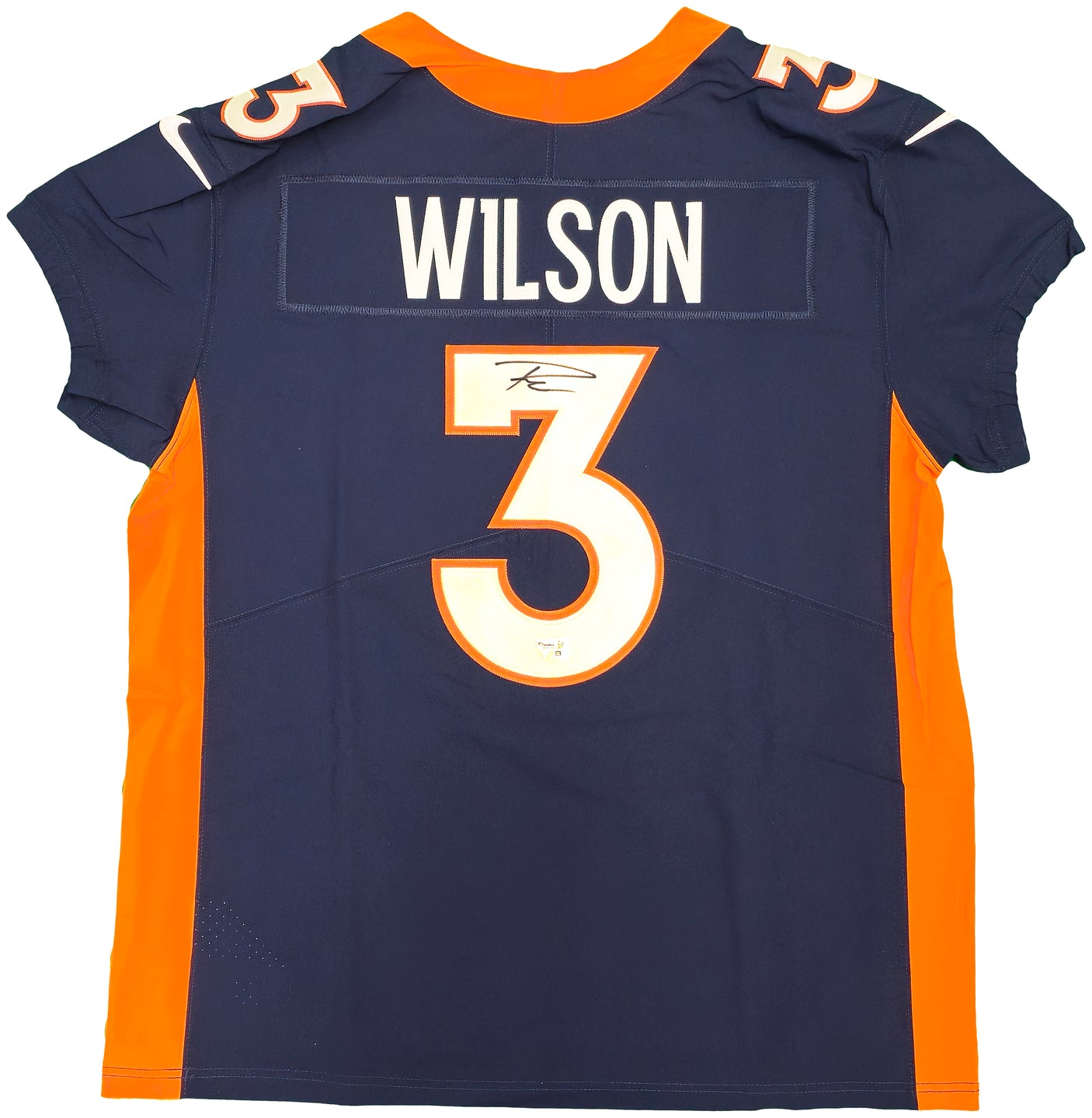 Denver Broncos Russell Wilson Autographed Blue Nike Elite Jersey Size 48 Fanatics Holo Stock #227954