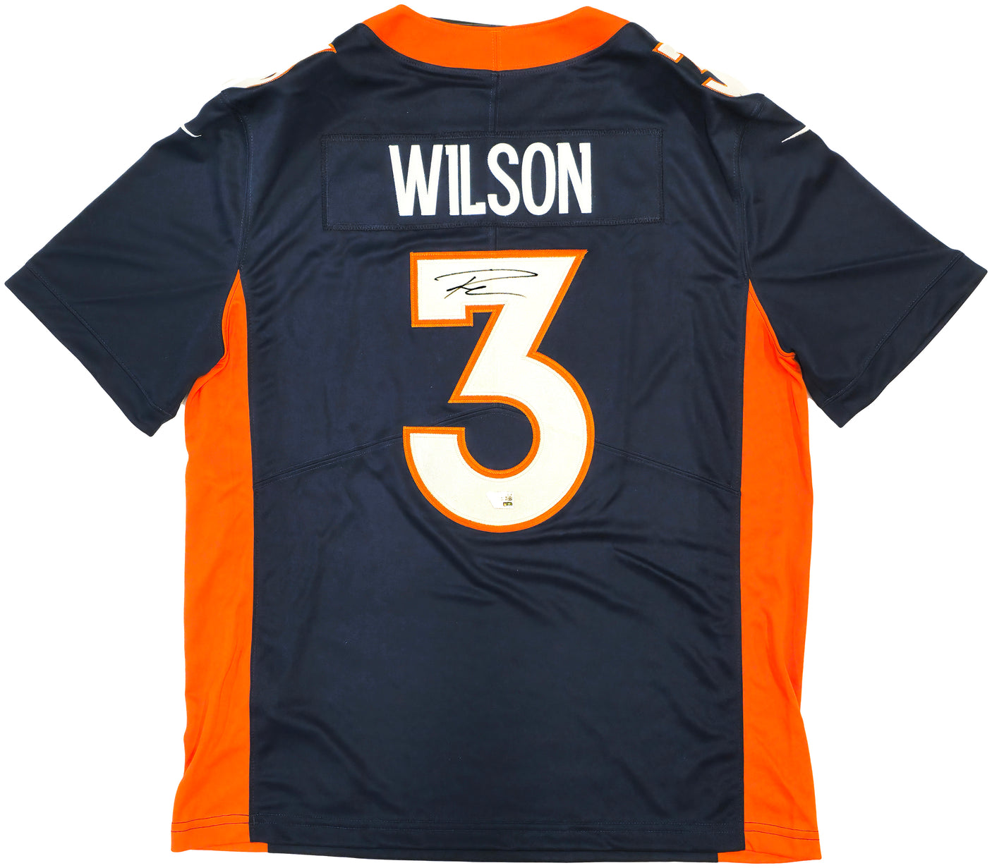 Denver Broncos Russell Wilson Autographed Blue Nike Limited Jersey Size L Fanatics Holo Stock #227956