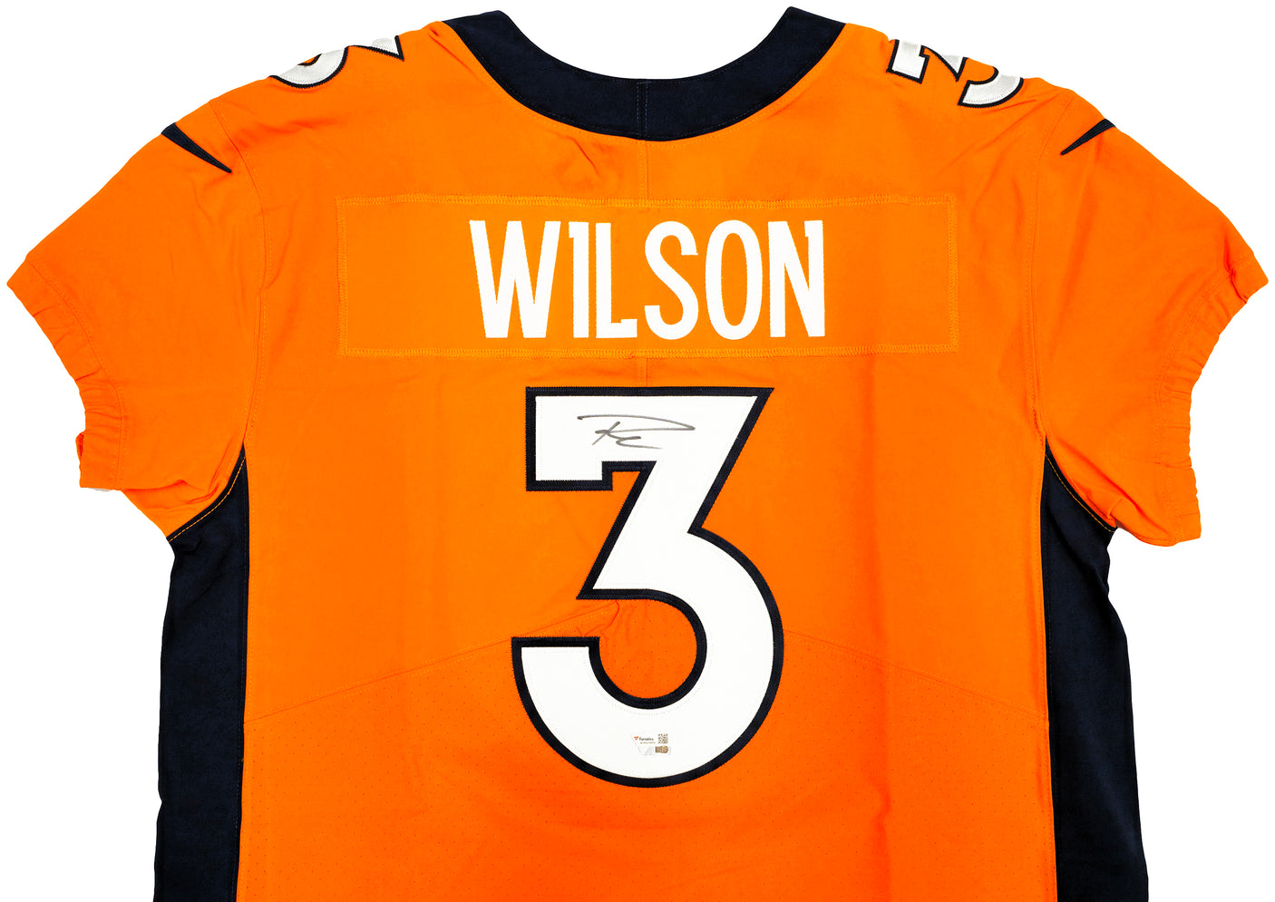 Denver Broncos Russell Wilson Autographed Orange Nike Elite Jersey Size 48 Fanatics Holo Stock #227955