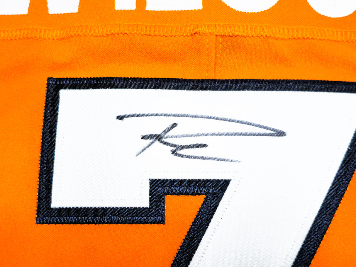 Denver Broncos Russell Wilson Autographed Orange Nike Elite Jersey Size 48 Fanatics Holo Stock #227955