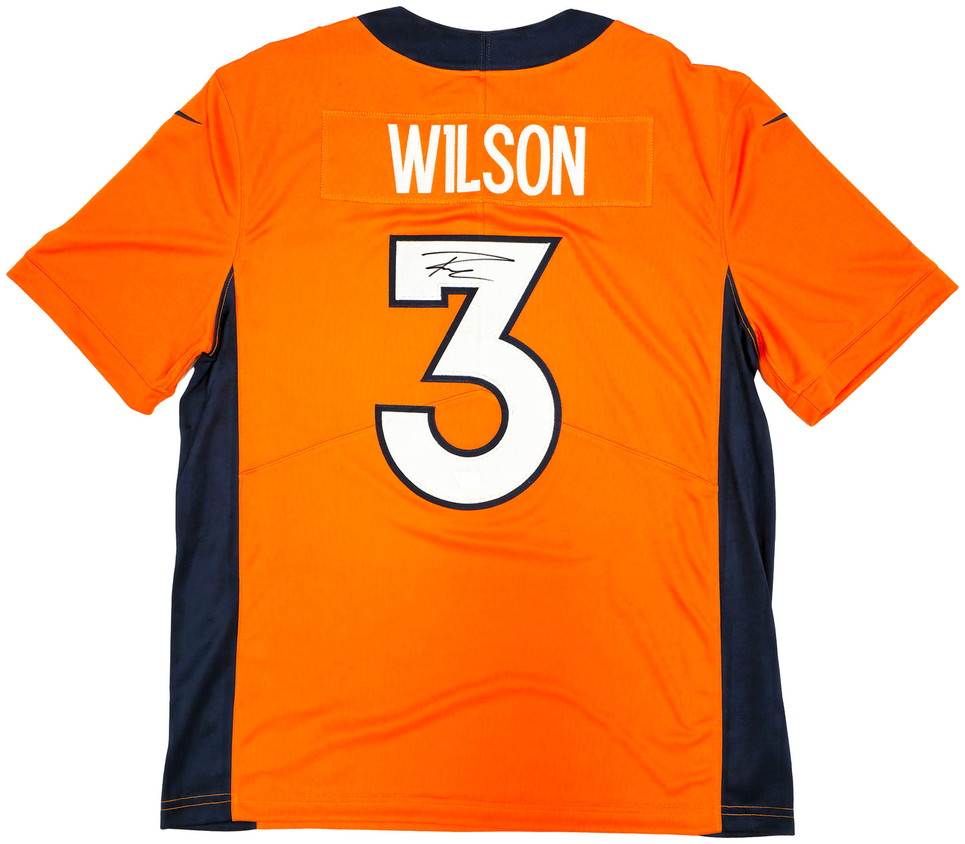 Denver Broncos Russell Wilson Autographed Orange Nike Limited Jersey Size L Fanatics Holo Stock #227957