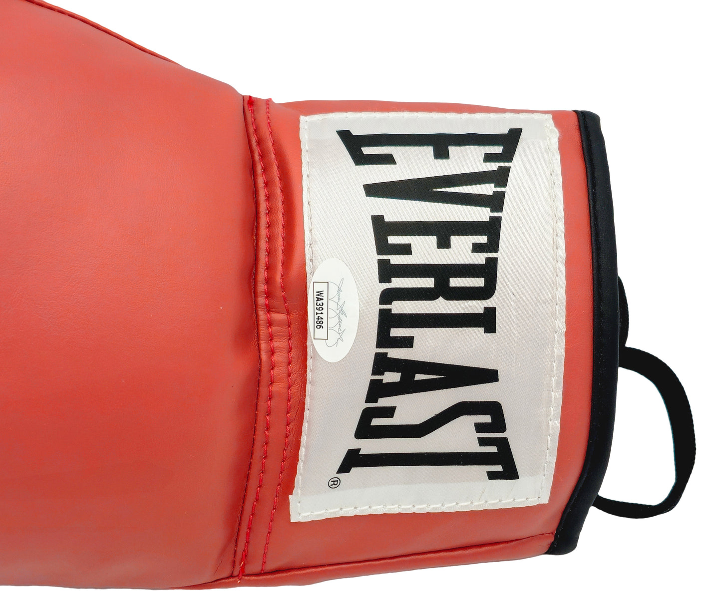 Larry Holmes Autographed Red Everlast Boxing Glove LH JSA Stock #227960