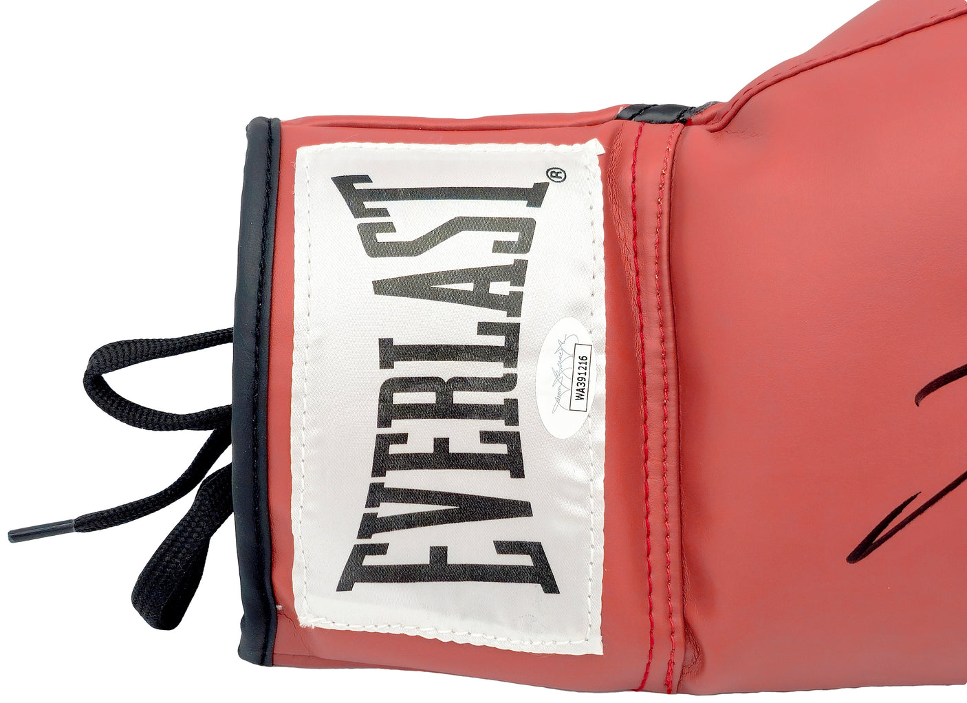 Larry Holmes Autographed Red Everlast Boxing Glove RH JSA Stock #227961