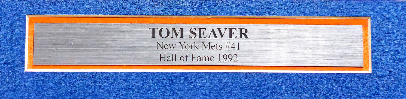 New York Mets Tom Seaver Autographed Framed White Pinstripes Jersey "The Franchise, HOF 92, ROY 67 & 69 WS Champs!" JSA #BB68385