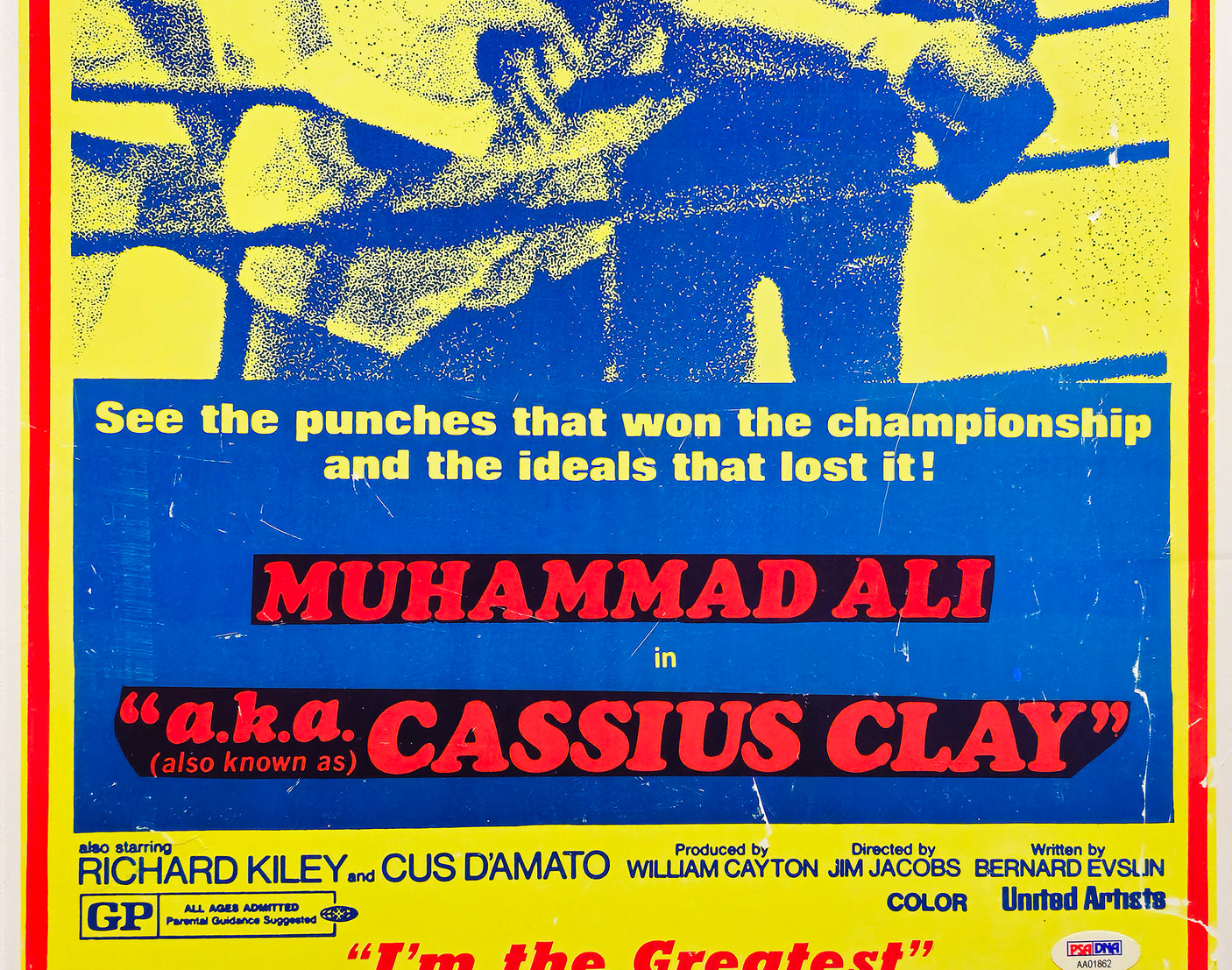 Muhammad Ali Autographed Framed 14x22 Poster (Creases) PSA/DNA #AA01862