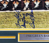 1966 Super Bowl I Champion Green Bay Packers Team Autographed Framed 16x20 Photo With 20 Signatures Including Bart Starr JSA #YY02722