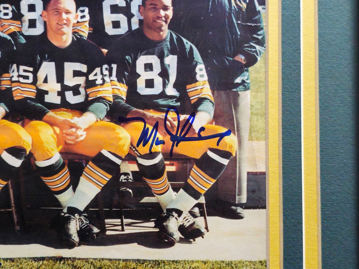 1966 Super Bowl I Champion Green Bay Packers Team Autographed Framed 16x20 Photo With 20 Signatures Including Bart Starr JSA #YY02722