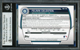 Felnin Celesten Autographed 2023 Bowman Draft Rookie Card #BD178 Seattle Mariners Beckett BAS Stock #227987