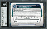 Felnin Celesten Autographed 2023 Bowman Draft Rookie Card #BD178 Seattle Mariners Beckett BAS Stock #227987
