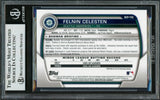 Felnin Celesten Autographed 2023 1st Bowman Chrome Rookie Card #BCP156 Seattle Mariners Beckett BAS Stock #227988