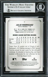 Julio Rodriguez Autographed 2022 Bowman Platinum Rookie Card #41 Seattle Mariners Beckett BAS Stock #228011
