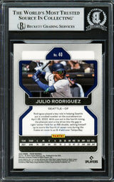Julio Rodriguez Autographed 2022 Panini Prizm Rookie Card #40 Seattle Mariners Beckett BAS Stock #228014