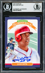 Juan Soto Autographed 2020 Donruss Diamond Kings Card #23 New York Mets Beckett BAS Stock #228031