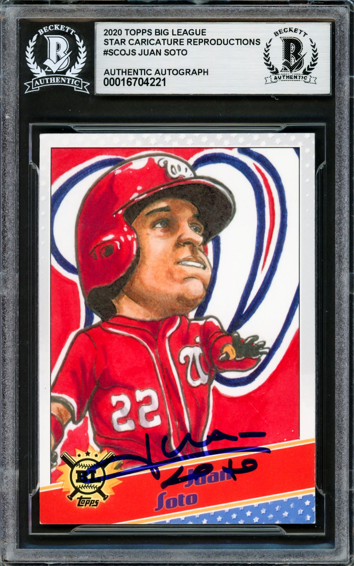 Juan Soto Autographed 2020 Topps Big League Star Caricature Card #SCO-JS New York Mets Beckett BAS Stock #228036
