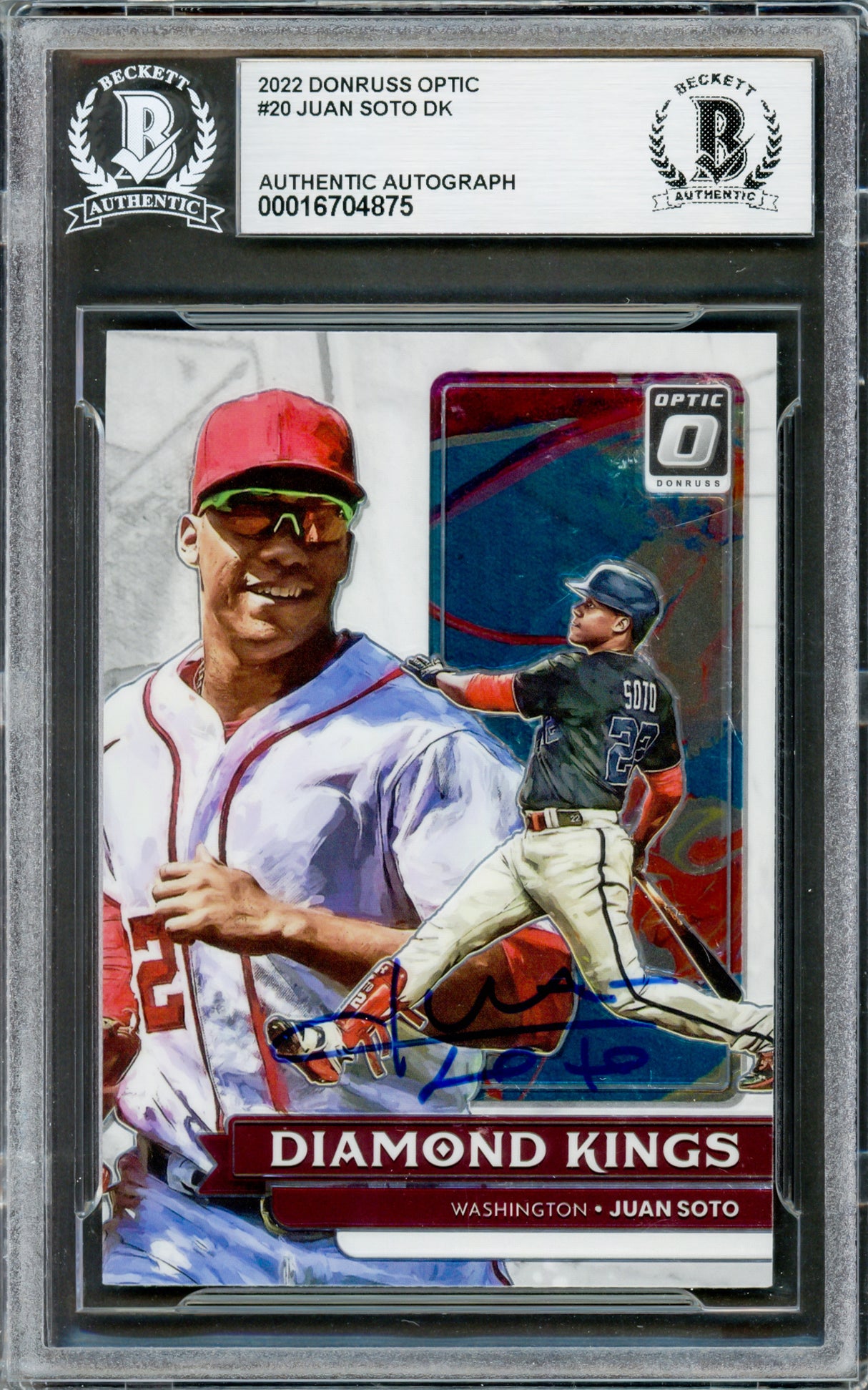 Juan Soto Autographed 2022 Donruss Optic Diamond Kings Card #20 New York Yankees Beckett BAS Stock #228042