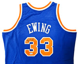 New York Knicks Patrick Ewing Autographed Blue Authentic Mitchell & Ness 1991-92 HWC Swingman Jersey Size XL Beckett BAS Witness Stock #214819