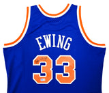 New York Knicks Patrick Ewing Autographed Blue Authentic Mitchell & Ness 1991-92 HWC Swingman Jersey Size L Beckett BAS Witness Stock #214818