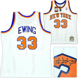 New York Knicks Patrick Ewing Autographed White Authentic Mitchell & Ness 1985-86 HWC Swingman Jersey Size XL Beckett BAS Witness Stock #214821