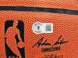 James Harden Autographed Authentic Indoor/Outdoor Basketball Rockets, 76ers, Thunder Beckett BAS Witness Stock #214076