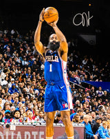 James Harden Autographed 16x20 Photo Philadelphia 76ers Beckett BAS Witness Stock #214078