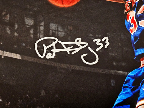 Patrick Ewing Autographed 16x20 Photo New York Knicks Dunk Beckett BAS Witness Stock #214822
