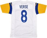 Los Angeles Rams Jared Verse Autographed White Jersey Beckett BAS Witness Stock #242683