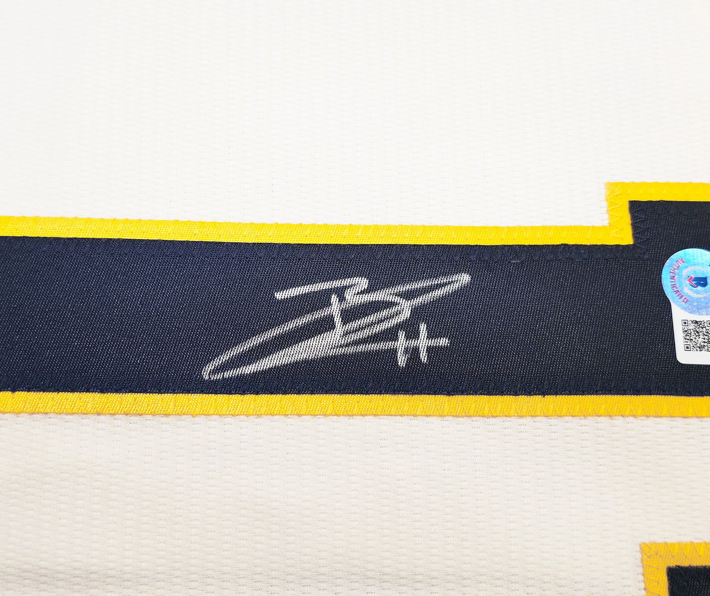 Milwaukee Brewers Jackson Chourio Autographed Cream Nike Jersey Size L Beckett BAS QR Stock #241635