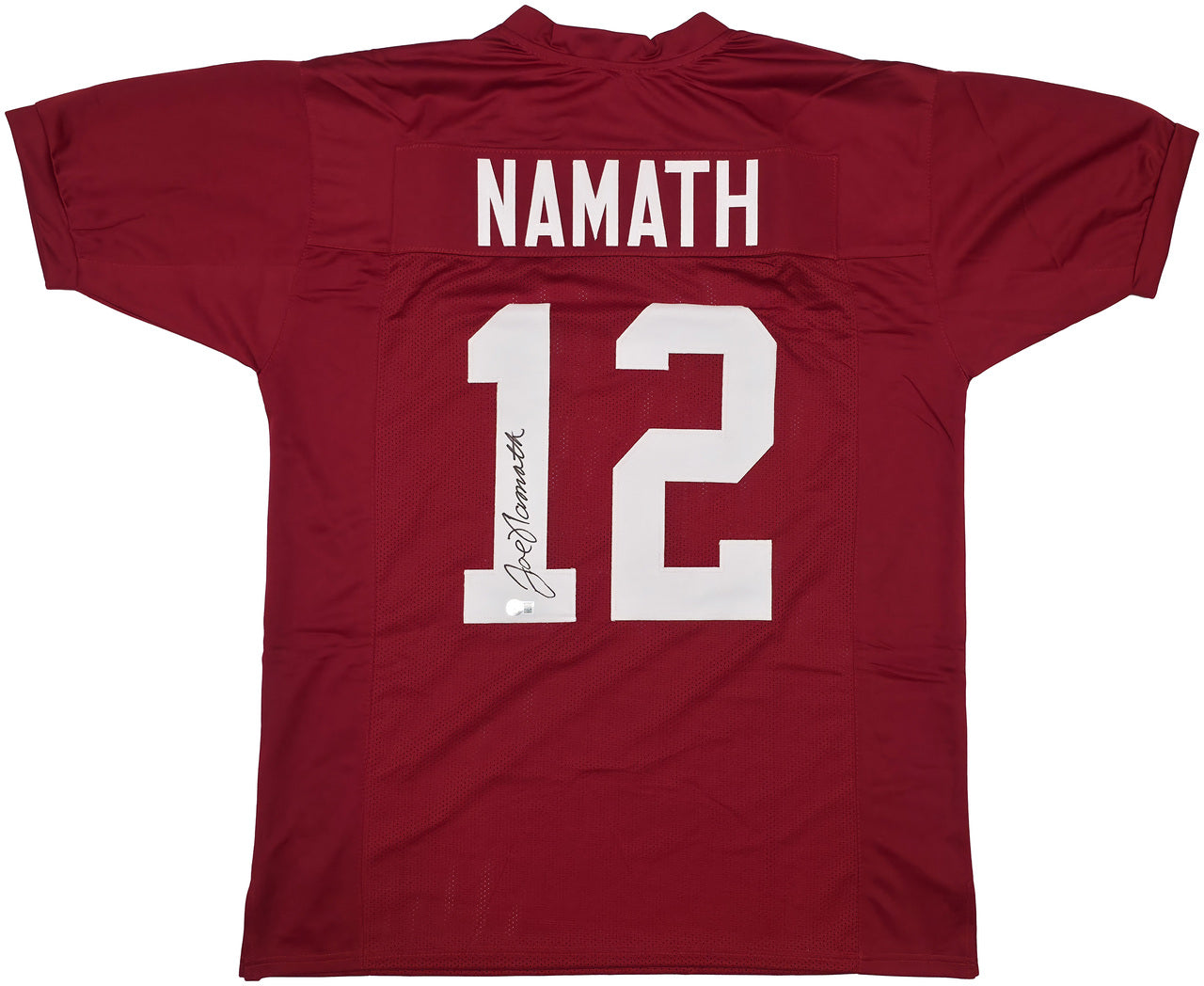 Alabama Crimson Tide Joe Namath Autographed Maroon Jersey Beckett BAS Witness Stock #241649