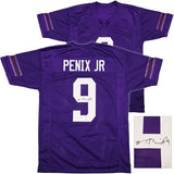 Washington Huskies Michael Penix Jr. Autographed Purple Jersey Beckett BAS Witness Stock #242574