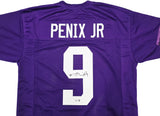 Washington Huskies Michael Penix Jr. Autographed Purple Jersey Beckett BAS Witness Stock #242574