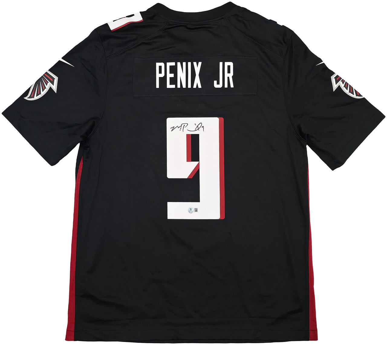Atlanta Falcons Michael Penix Jr. Autographed Black Nike Jersey Size L Beckett BAS Witness Stock #242571