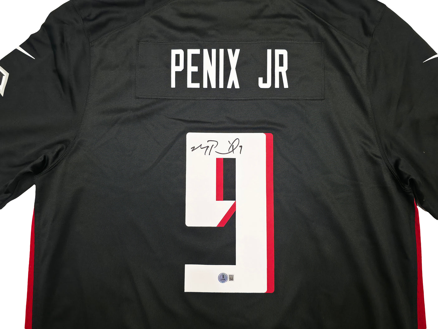 Atlanta Falcons Michael Penix Jr. Autographed Black Nike Jersey Size XL Beckett BAS Witness Stock #242572