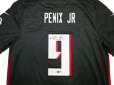 Atlanta Falcons Michael Penix Jr. Autographed Black Nike Jersey Size XL Beckett BAS Witness Stock #242572