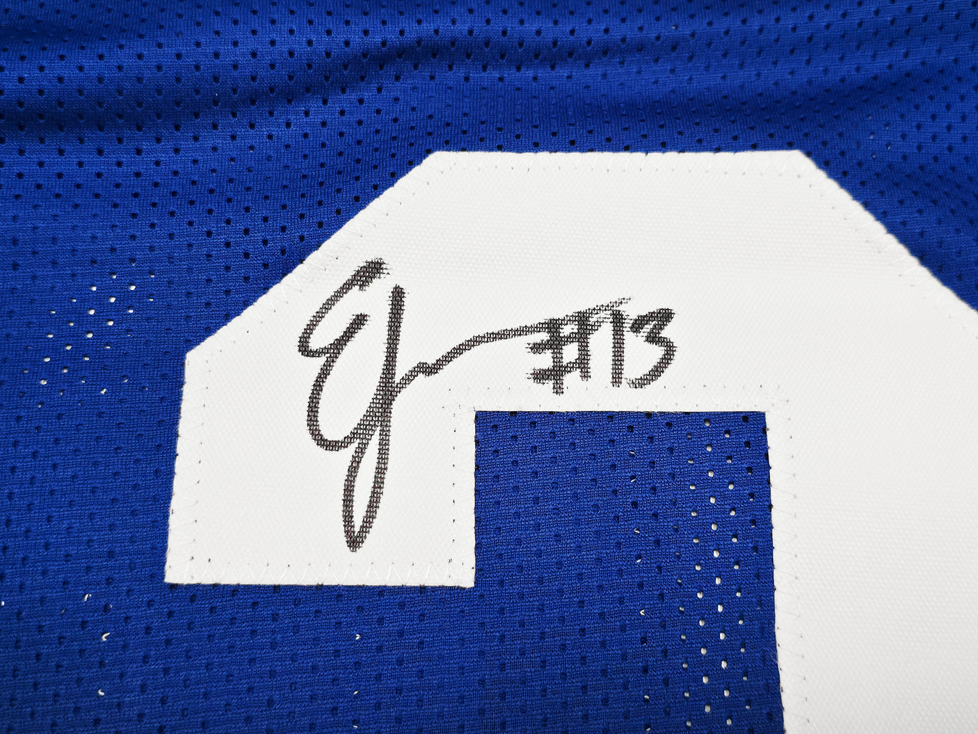 Seattle Seahawks Ernest Jones IV Autographed Blue Jersey MCS Holo Stock #242558