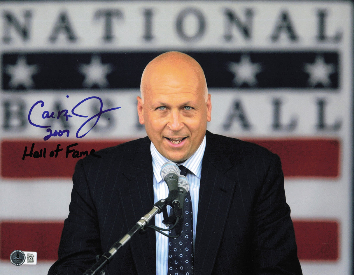 Cal Ripken Jr. Autographed 11x14 Photo Baltimore Orioles "2007 Hall of Fame" Beckett BAS QR #AE31840