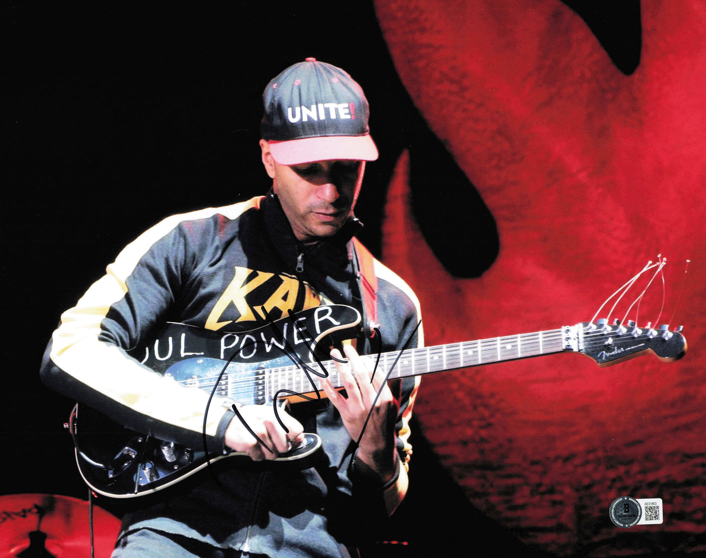 Tom Morello Autographed 11x14 Photo Rage Against The Machine & Audioslave Beckett BAS QR #AE31853