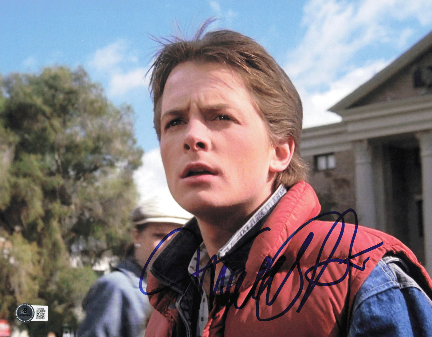 Michael J. Fox Autographed 11x14 Photo Back To The Future Beckett BAS QR #AE31868