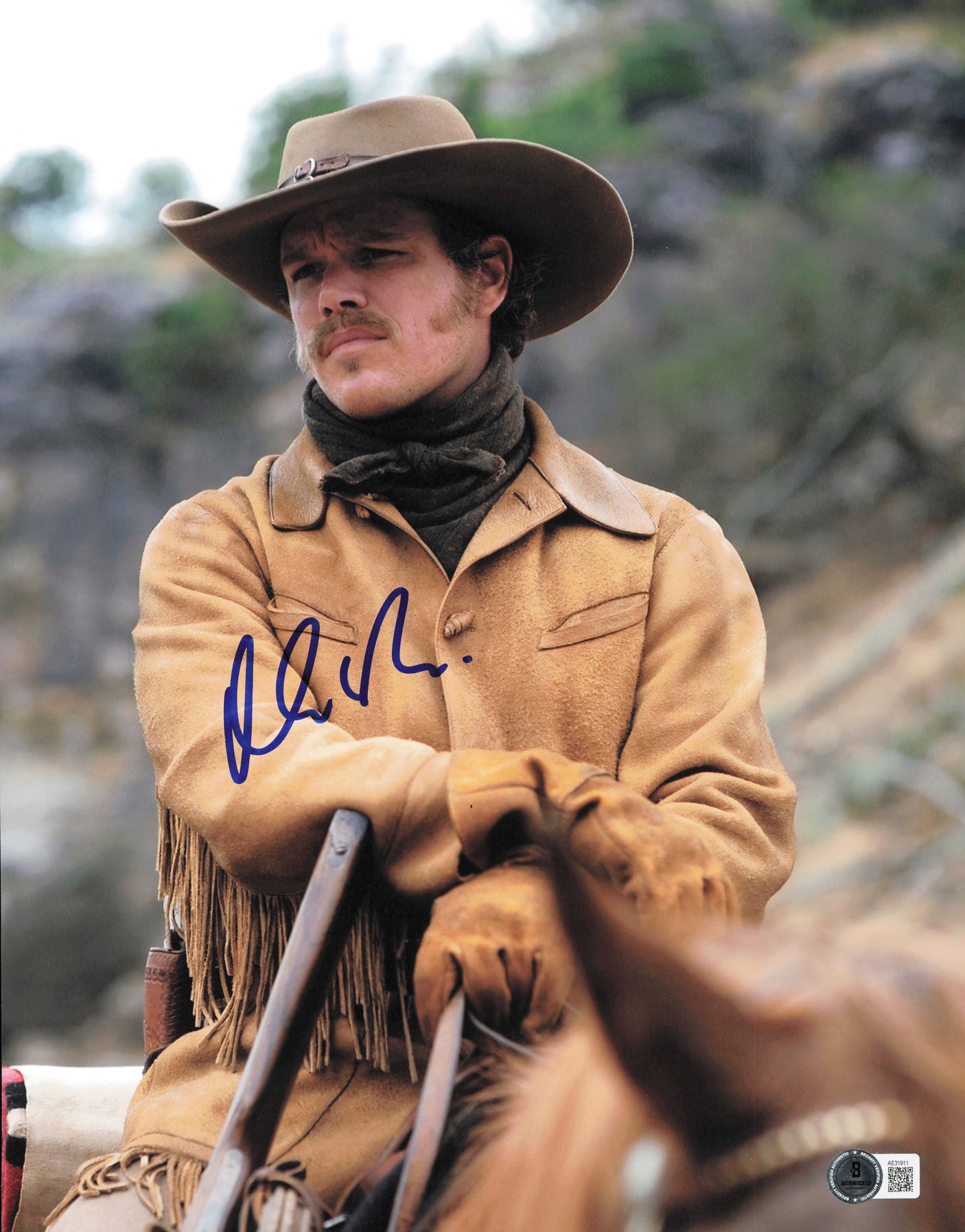 Matt Damon Autographed 11x14 Photo True Grit Beckett BAS QR #AE31911