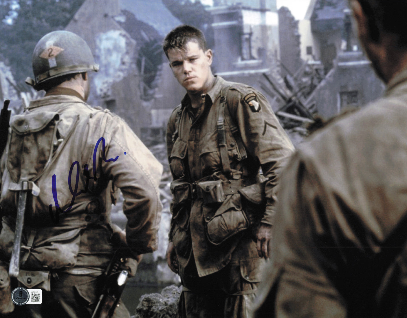 Matt Damon Autographed 11x14 Photo Saving Private Ryan Beckett BAS QR #AE31912