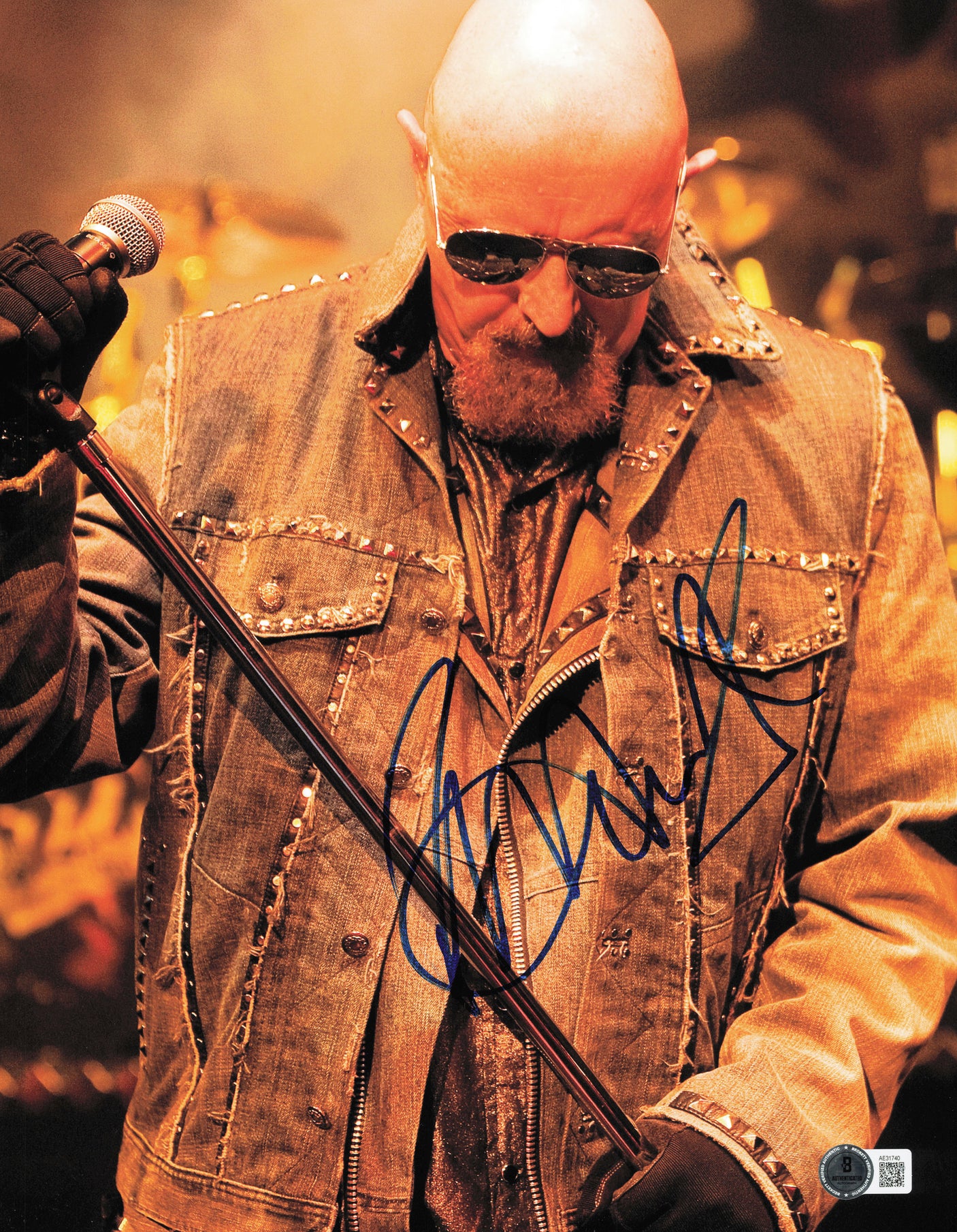 Rob Halford Autographed 11x14 Photo Judas Priest Beckett BAS QR #AE31740