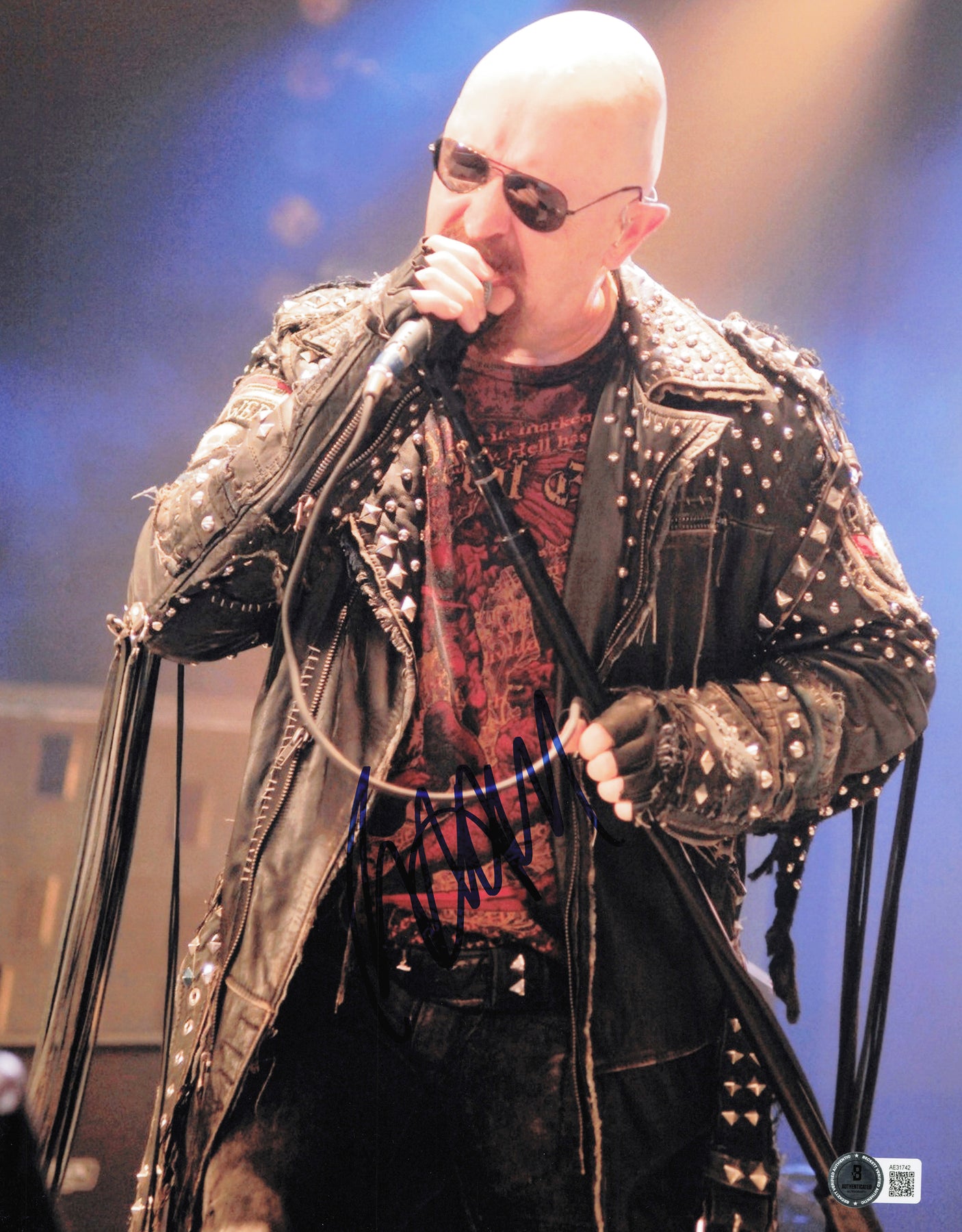 Rob Halford Autographed 11x14 Photo Judas Priest Beckett BAS QR #AE31742