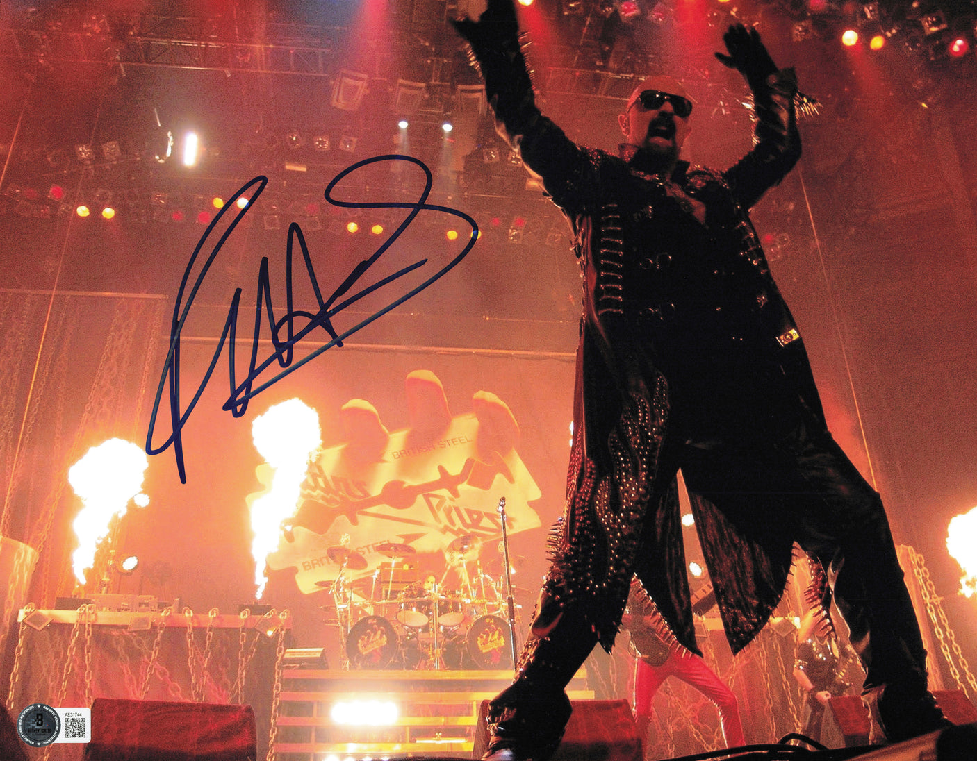 Rob Halford Autographed 11x14 Photo Judas Priest Beckett BAS QR #AE31744