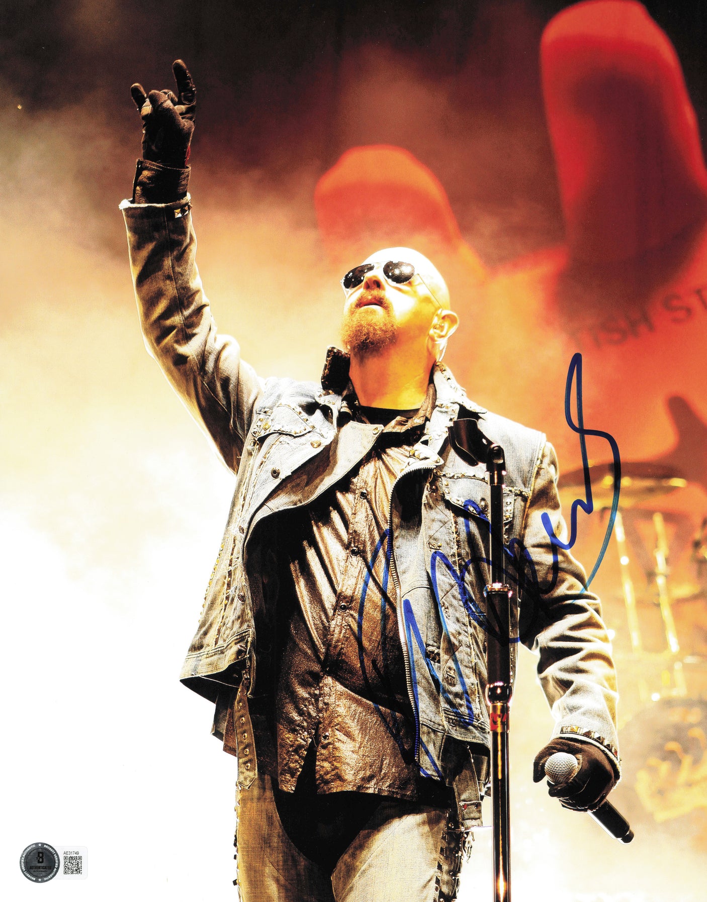 Rob Halford Autographed 11x14 Photo Judas Priest Beckett BAS QR #AE31749