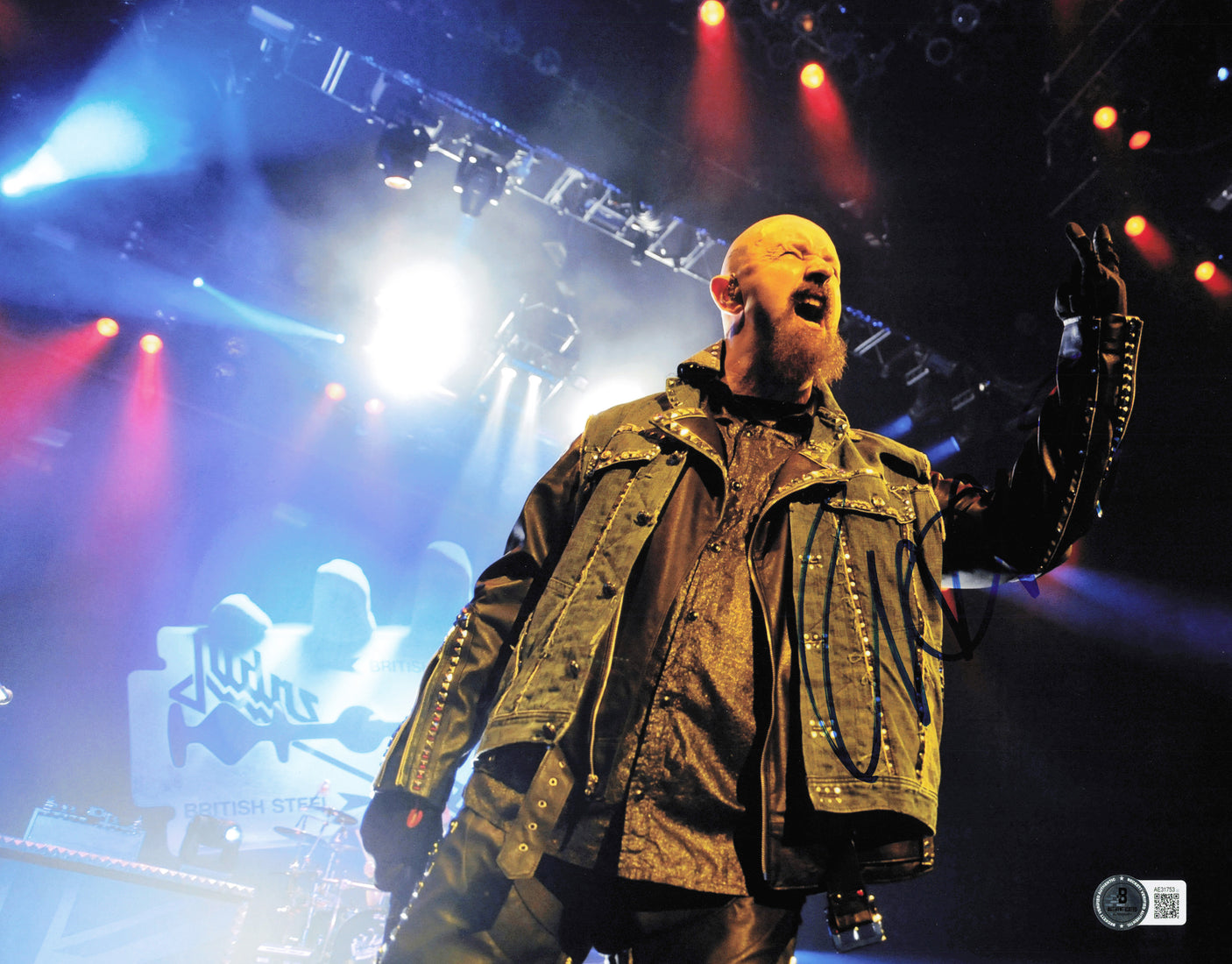 Rob Halford Autographed 11x14 Photo Judas Priest Beckett BAS QR #AE31753