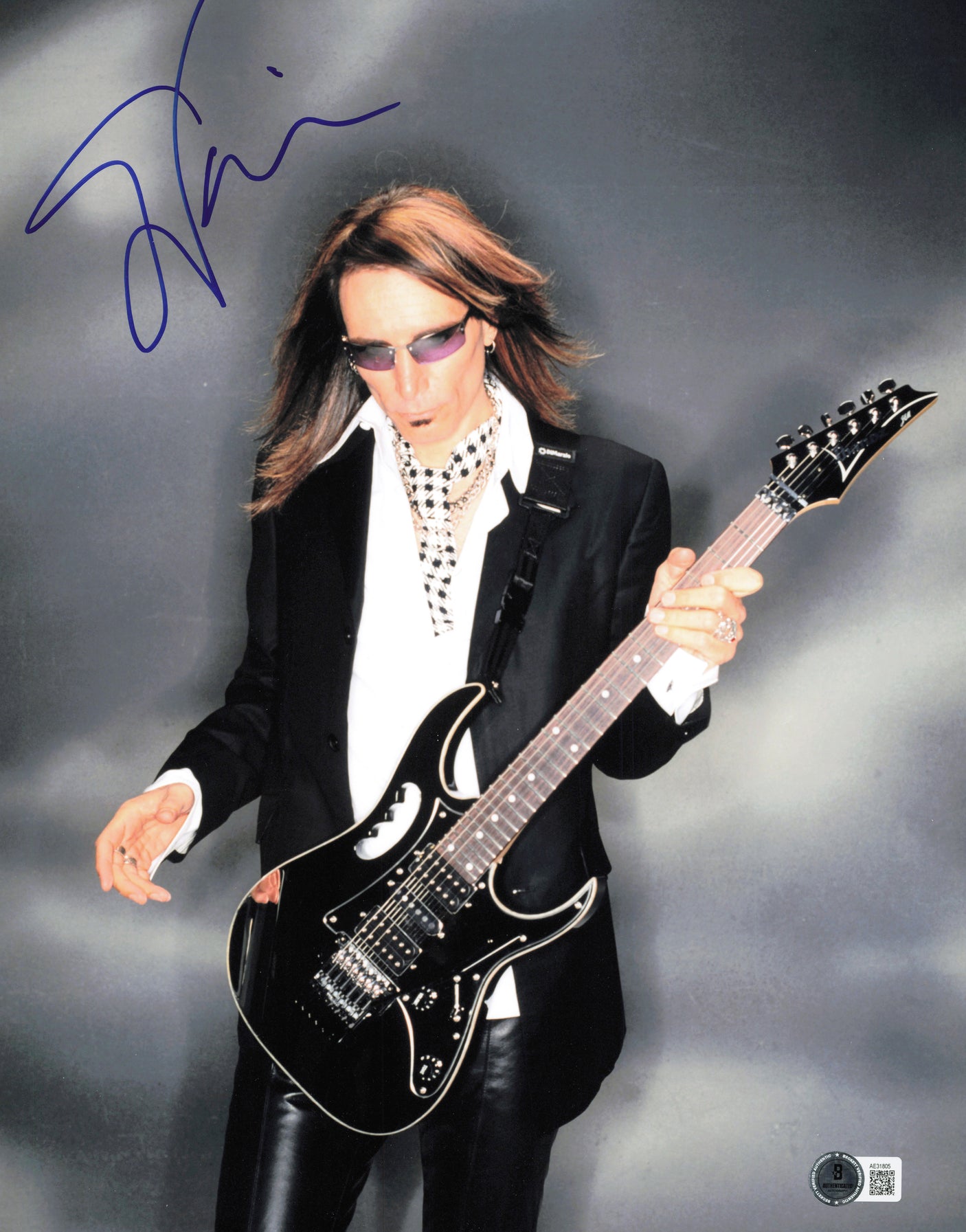 Steve Vai Autographed 11x14 Photo Guitarist Beckett BAS QR #AE31805